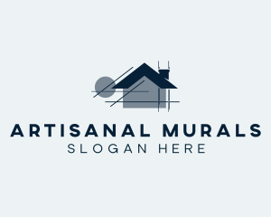 House Blueprint Architecture logo design