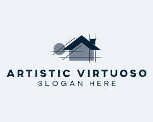 House Blueprint Architecture logo design