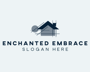 House Blueprint Architecture logo design