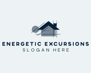 House Blueprint Architecture logo design