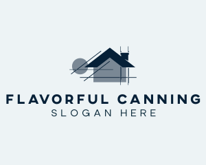 House Blueprint Architecture logo design