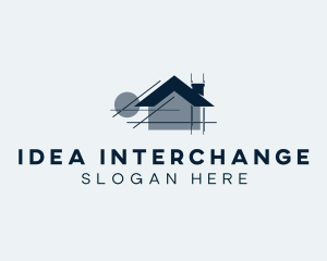 House Blueprint Architecture logo design