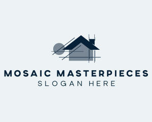 House Blueprint Architecture logo design