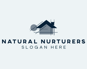 House Blueprint Architecture logo design