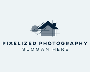 House Blueprint Architecture logo design