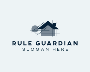 House Blueprint Architecture logo design