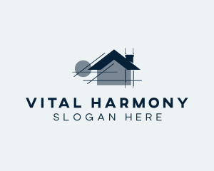 House Blueprint Architecture logo design