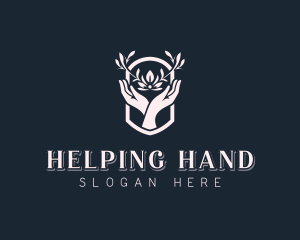 Wellness Floral Hands logo design