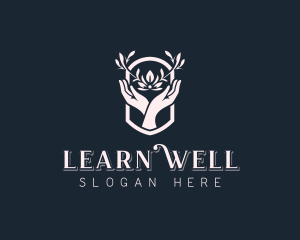 Wellness Floral Hands logo design