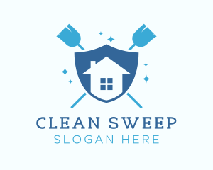 Broom Housekeeping Cleaner logo design