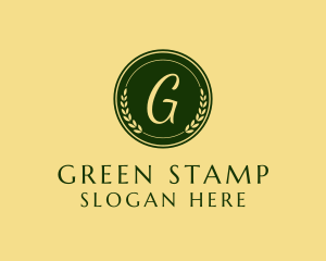 Natural Wreath Stamp logo design