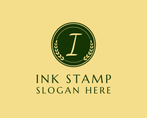 Natural Wreath Stamp logo design