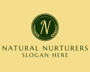 Natural Wreath Stamp logo design