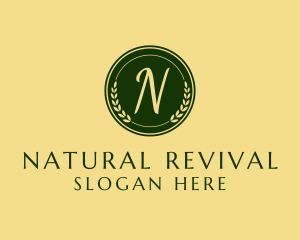 Natural Wreath Stamp logo design