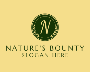 Natural Wreath Stamp logo design