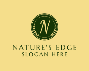 Natural Wreath Stamp logo design