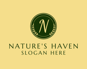 Natural Wreath Stamp logo design