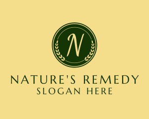 Natural Wreath Stamp logo design