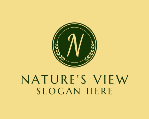 Natural Wreath Stamp logo design