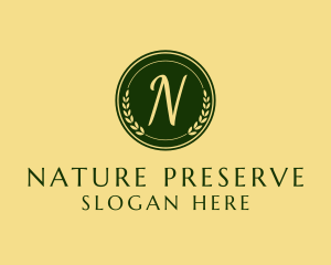 Natural Wreath Stamp logo design