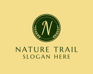 Natural Wreath Stamp logo design