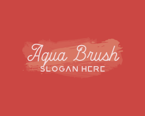 Watercolor Cursive Paint Brush logo design