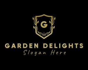 Golden Wreath Shield logo design