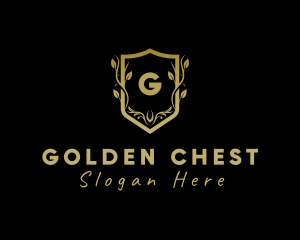 Golden Wreath Shield logo design