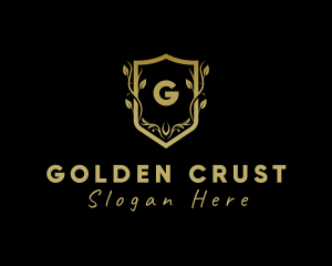 Golden Wreath Shield logo design