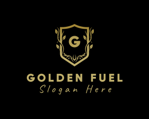 Golden Wreath Shield logo design