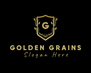 Golden Wreath Shield logo design