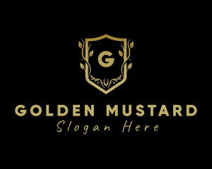 Golden Wreath Shield logo design