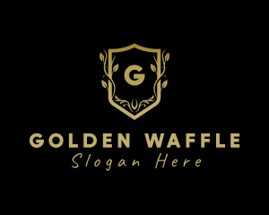 Golden Wreath Shield logo design