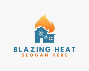 Snowflake House Heating logo design