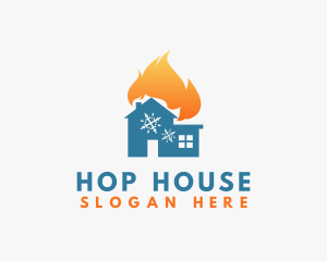 Snowflake House Heating logo design