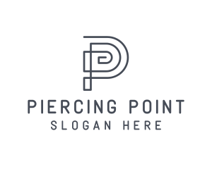 Drawing Line Construction Letter P logo design