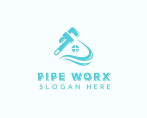 Plumbing Pipe Wrench logo design