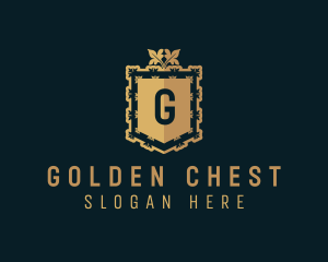 Golden Deluxe Shield logo design