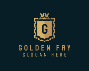 Golden Deluxe Shield logo design