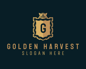 Golden Deluxe Shield logo design