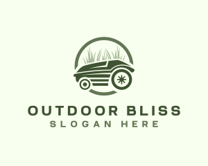 Robotic Mower Lawn Landscaping logo design