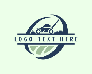 Lawn Mower Grass Landscaping logo