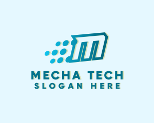 Modern Tech Letter M logo design