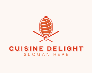 Japanese Cuisine Sashimi  logo design