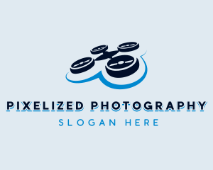 Aerial Drone Quadcopter logo design