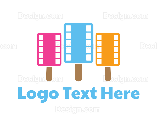 Colorful Popsicle Filmstrip Logo