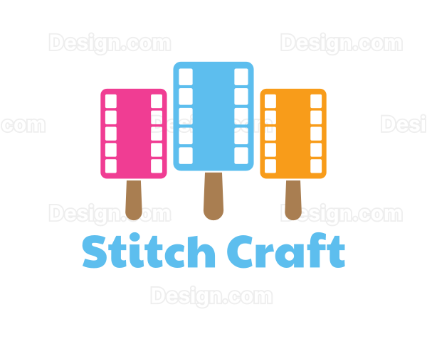 Colorful Popsicle Filmstrip Logo