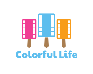 Colorful Popsicle Filmstrip logo design