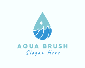 Ocean Water Droplet logo design