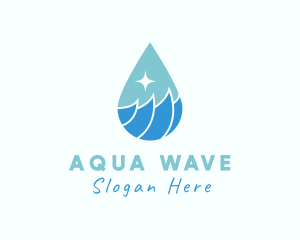 Ocean Water Droplet logo design